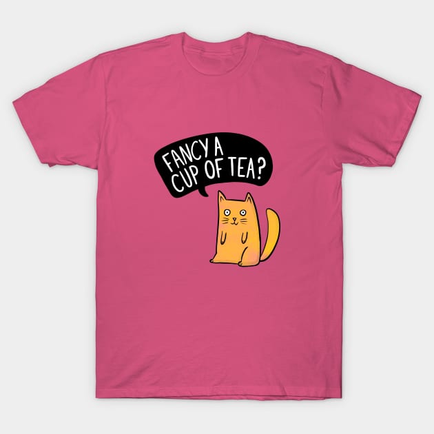 Fancy a cup of Tea - Tiny the Cat T-Shirt by Drawn to Cats